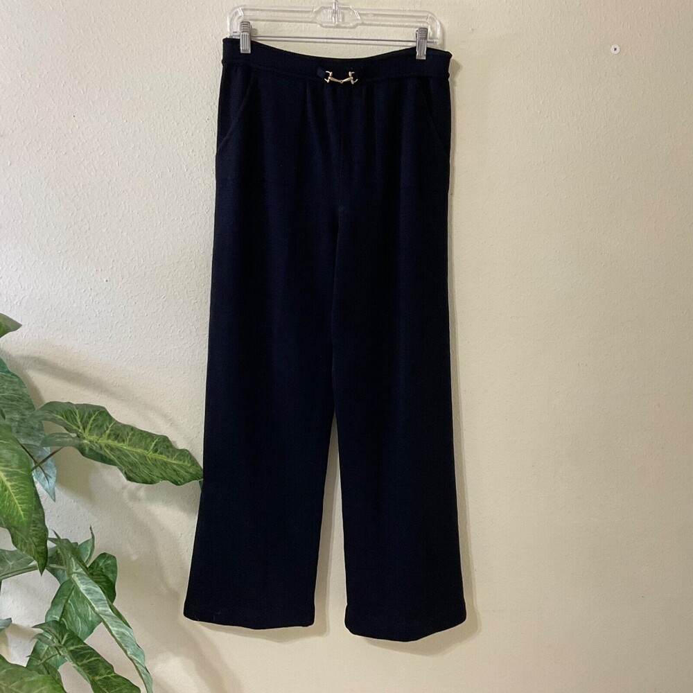 St. John Sport pant RARE Horse-bit metal detail Santana Knit Wool S w pockets